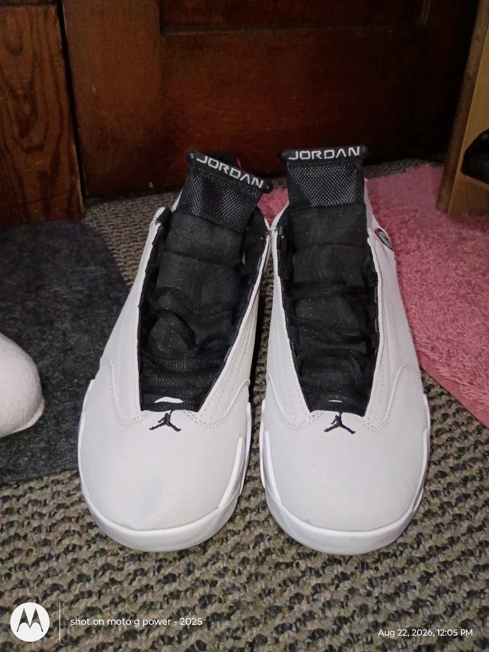 Jordan  14s Men's Cream  and Black Athletic Shoes